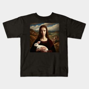 Woman with Rabbit . Kids T-Shirt